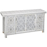 Bone Inlay 4 Drawers And 2 Door Buffet Sideboard Snowflake Grey
